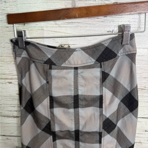 Free People Black Midi Pencil Skirt plaid size 2 - Picture 2 of 7